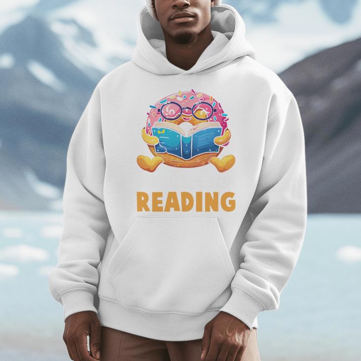 Donut Stop Reading Cute Book Reader Bookworm Donut Day Men Hoodie