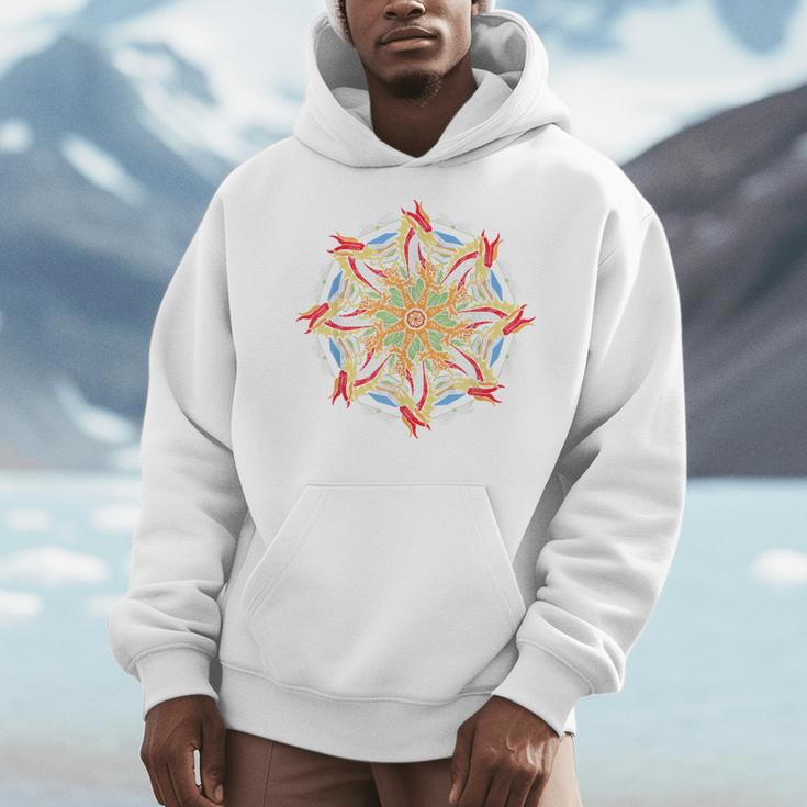 Dragons & Books Mandala Artistic Fire Beast Mindfulness Men Hoodie