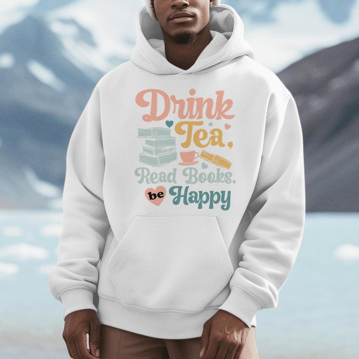 Drink Tea Read Books Nerd Book Reader Book Reading Lover Premium Tri-Blend Men Hoodie