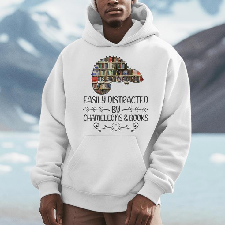 Easily Distracted By Chameleons And Books Men Hoodie Easily Distracted By Chameleons And Books Men Hoodie