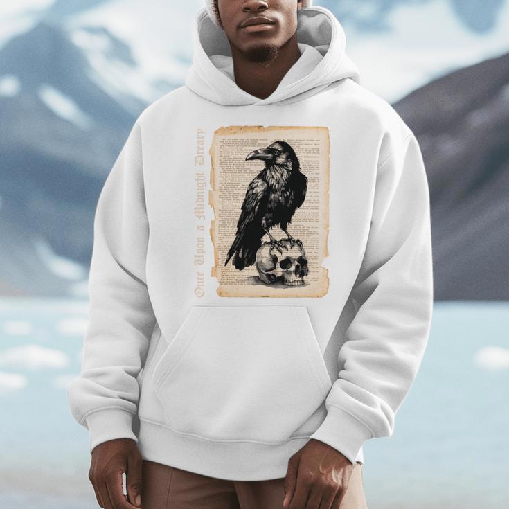 Edgar Allan Poe Raven Gothic Book Lover Men Hoodie