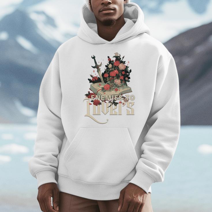Enemies To Lovers Book Reader Roses Bookish Booktok Retro Men Hoodie