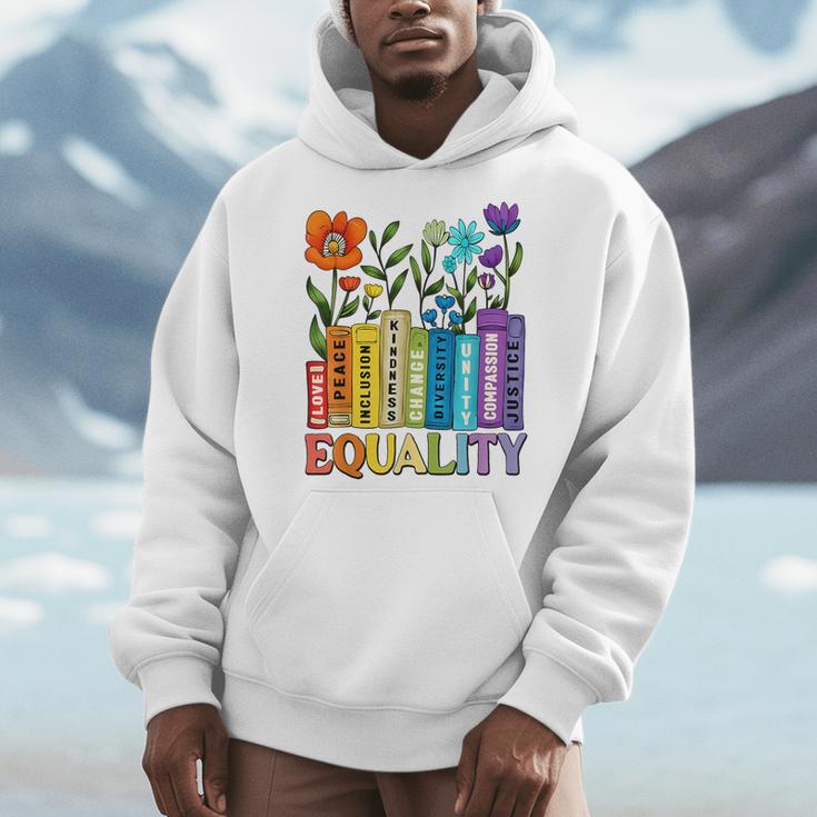 Equality Books Wildflower Rainbow LGBT Lesbian Gay Pride Men Hoodie Equality Books Wildflower Rainbow LGBT Lesbian Gay Pride Men Hoodie