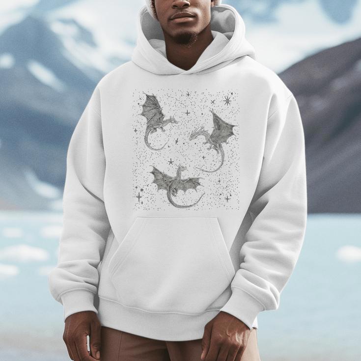 Flying Dragon Fantasy Reader For Bookworm Book Lovers Men Hoodie