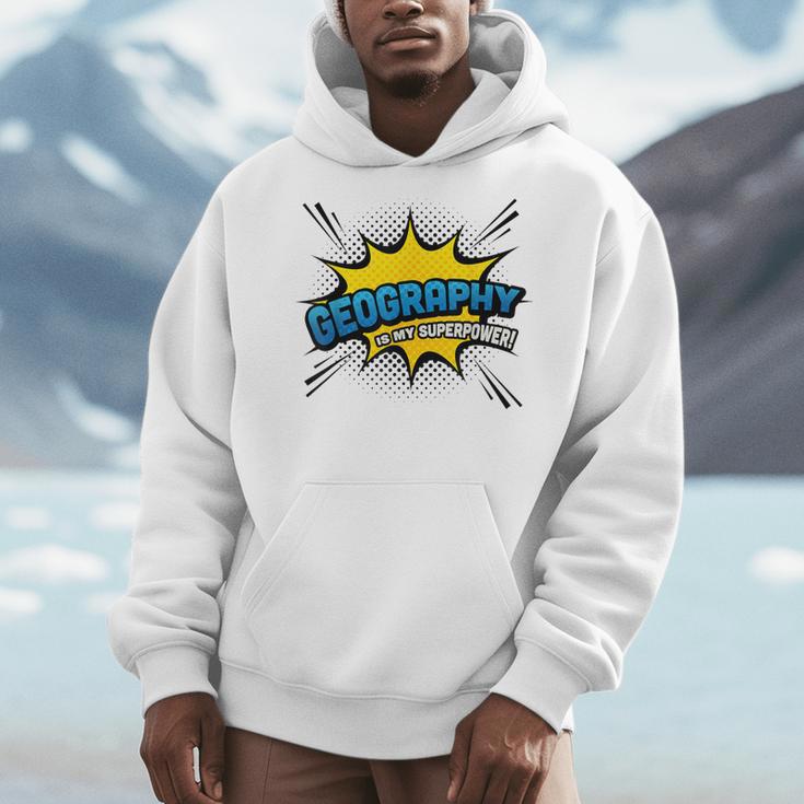 Geography Is My Superpower Comic Book Style Men Hoodie