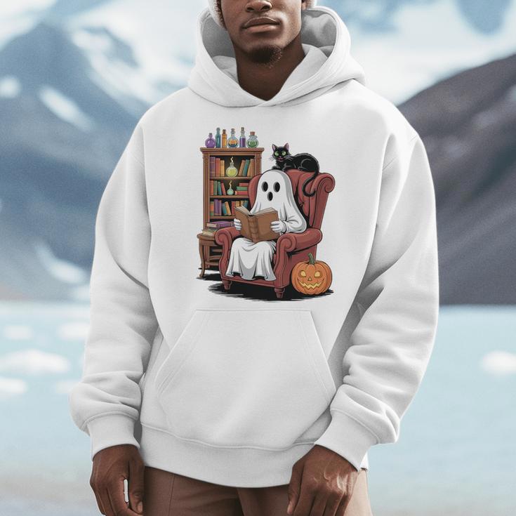Ghost With Bookshelf Halloween Bookish Premium Tri-Blend Men Hoodie Ghost With Bookshelf Halloween Bookish Premium Tri-Blend Men Hoodie
