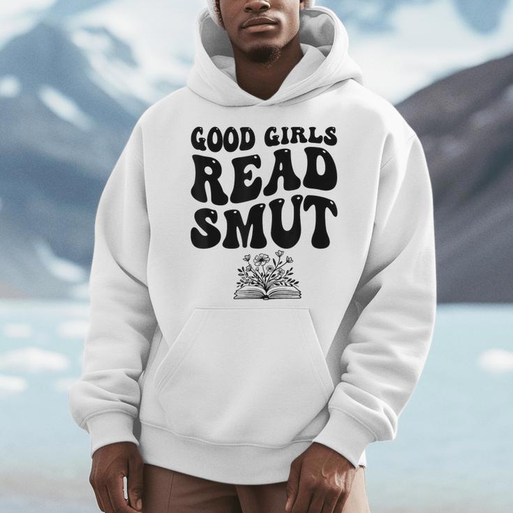 Good Girls Read Smut Book Flower Good Reader Saying Men Hoodie