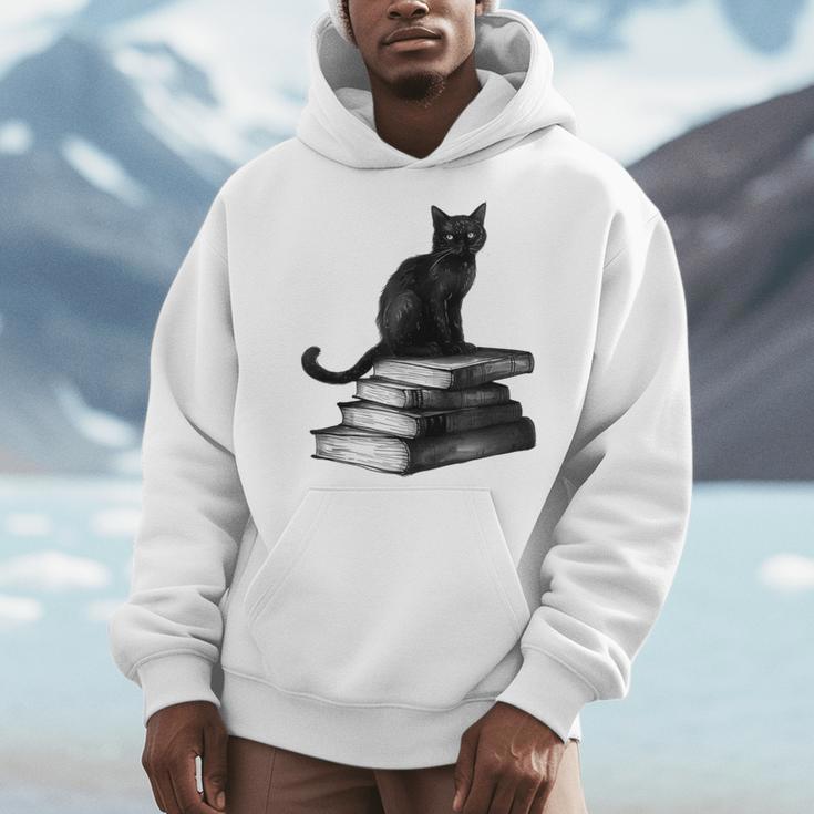 Goth Mystical Gothic Books & Cat Men Hoodie Goth Mystical Gothic Books & Cat Men Hoodie