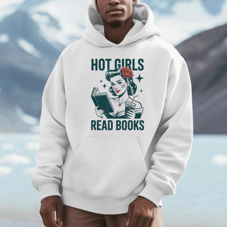Hot Girls Read Books Bookworm Librarian Humor Men Hoodie