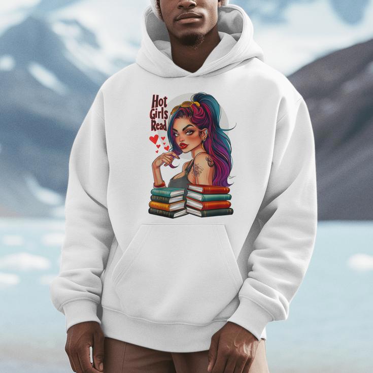 Hot Girls Read Books Spicy Dark Romance Reader Bookish Girl Men Hoodie