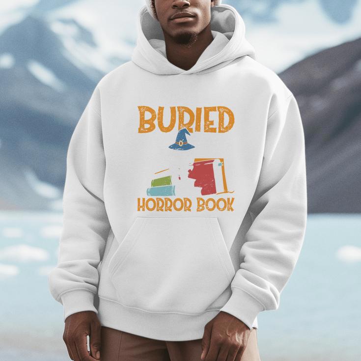 I’d Rather Be Buried In A Horror Book Spooky Skull Book Fan Men Hoodie
