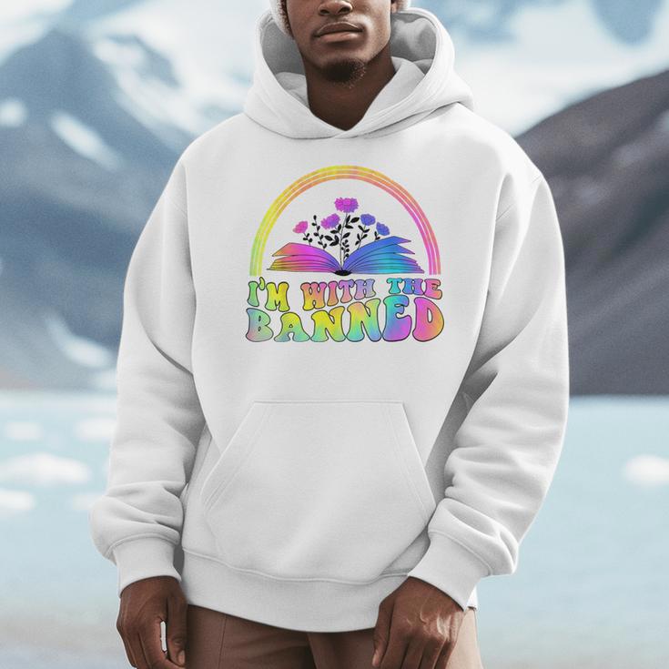 I'm With The Banned Books Retro Tie Dye Wildflowers Men Hoodie