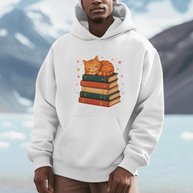 I'm A Book Character Believe Me Cat Reader Bookworm Men Hoodie