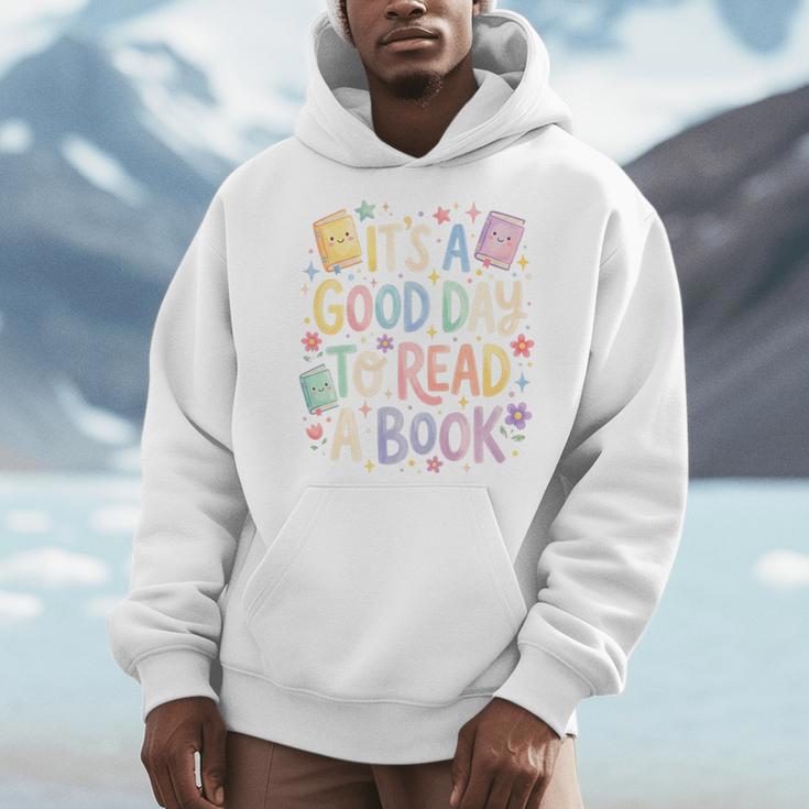 It’s A Good Day To Read A Book Cute Teacher Reading Premium Tri-Blend Men Hoodie
