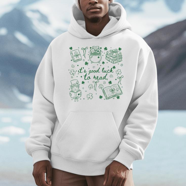 It's Good Luck To Read St Patrick's Day Book Lover Bookish Men Hoodie