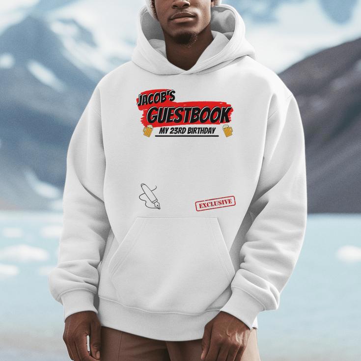 Jacob 23rd Birthday Guest Book Idea Men Hoodie