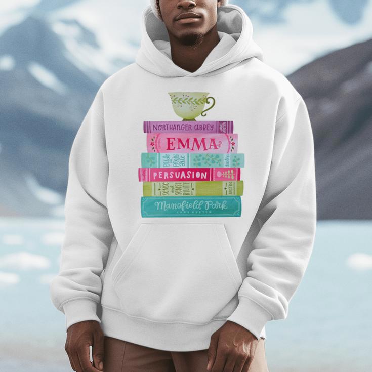 Jane Austen Book Stack Tea Fans Vintage Literary Premium Tri-Blend Men Hoodie Jane Austen Book Stack Tea Fans Vintage Literary Premium Tri-Blend Men Hoodie