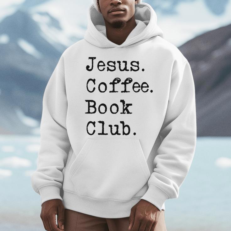 Jesus Coffee Book Club Christian Mom Life Faith God Si Men Hoodie