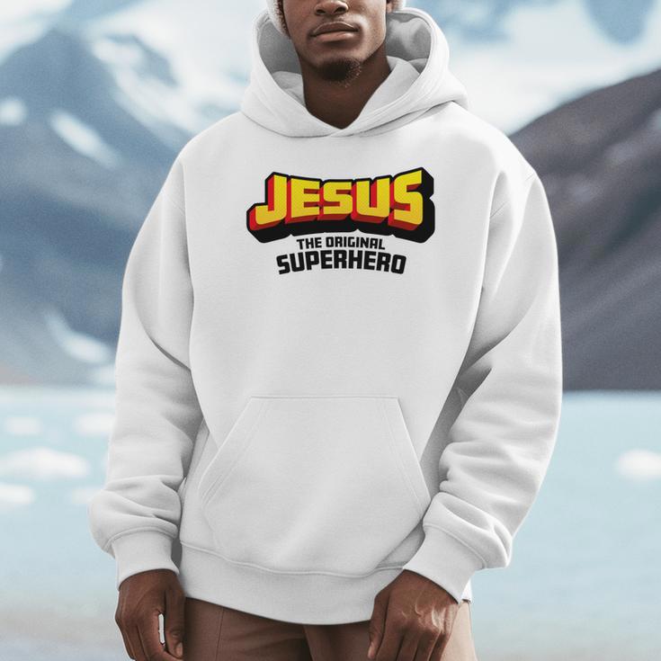 Jesus The Original Superhero Comic Book Christian Faith Men Hoodie