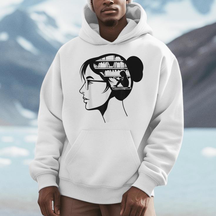 Just a Girl Who Loves Books Reading Silhouette Graphic Men Hoodie