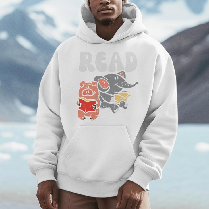 Kids Pig Elephant Reading Cute Book Lover Bookworm Boys Girls Kid Performance Men Hoodie Kids Pig Elephant Reading Cute Book Lover Bookworm Boys Girls Kid Performance Men Hoodie