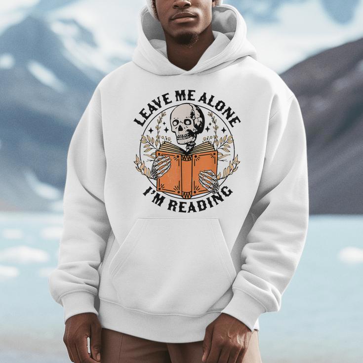 Leave Me Alone I'm Reading Skeleton Reading Book Bookish Men Hoodie Leave Me Alone I'm Reading Skeleton Reading Book Bookish Men Hoodie