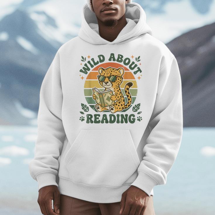 Leopard Animal Print Bookish Wild About Reading Cheetah Book Men Hoodie