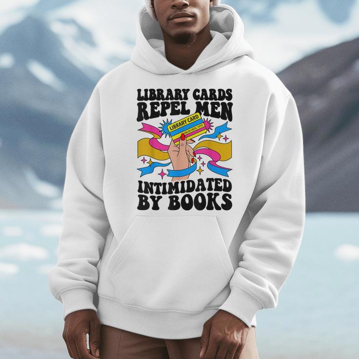 Library Cards Repel Men Intimidated By Books Sassy Reader Men Hoodie