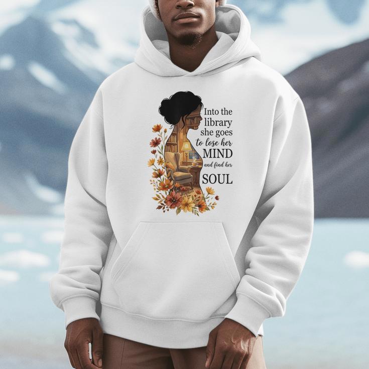 Into The Library She Goes Lose Her Mind Find Her Soul Book Men Hoodie