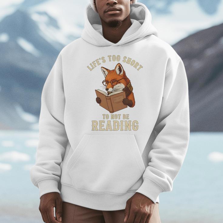 Life’s Too Short To Not Be Reading Cute Fox Book Lover Premium Tri-Blend Men Hoodie
