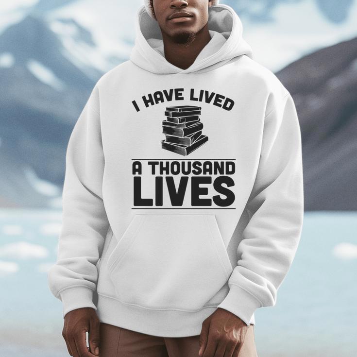 I Have Lived A Thousand Lives Trendy Book Reading Literary Men Hoodie
