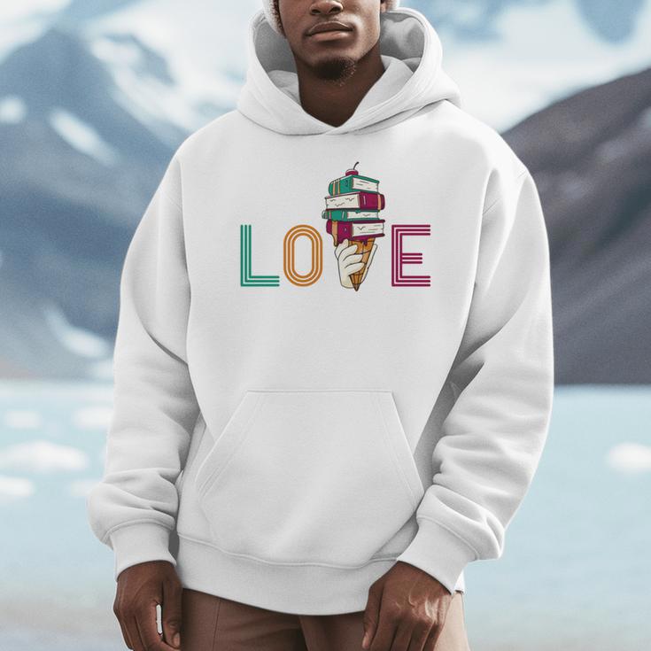 Love Ice Cream Readers Bookmarks Read Librarian Student Book Men Hoodie