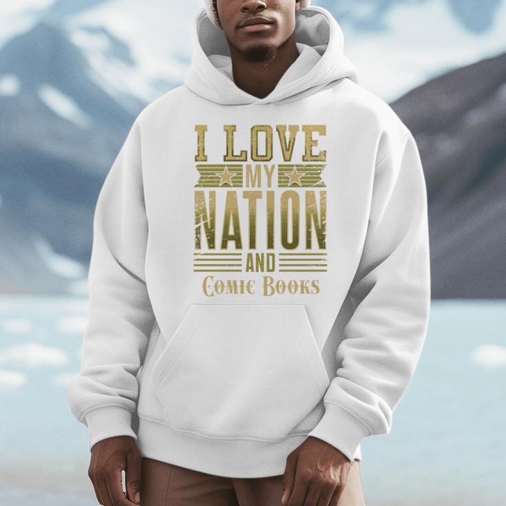 I Love My Nation And Comic Books – Patriotic American Premium Tri-Blend Men Hoodie