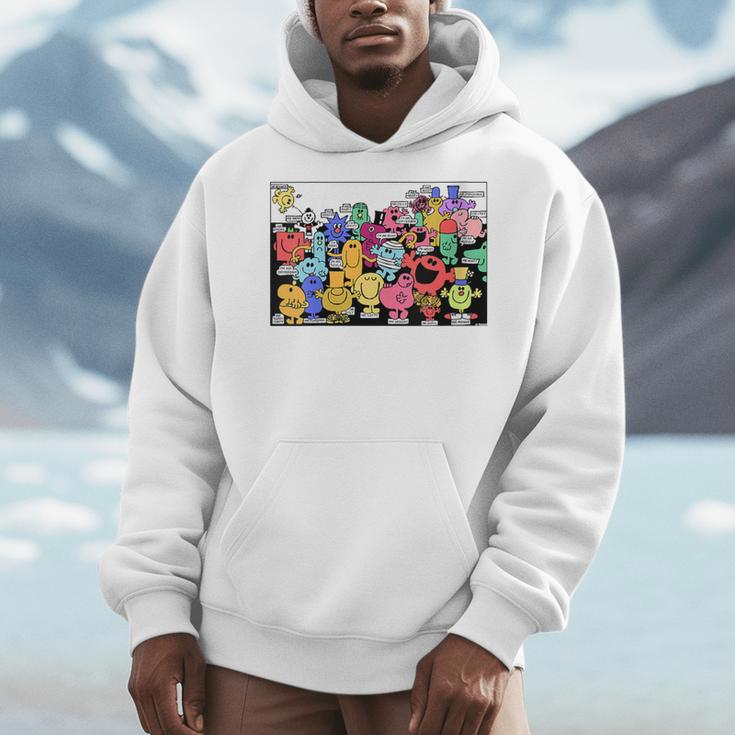 Mr Men Little Miss Retro Colourful Comic Book Scene Men Hoodie