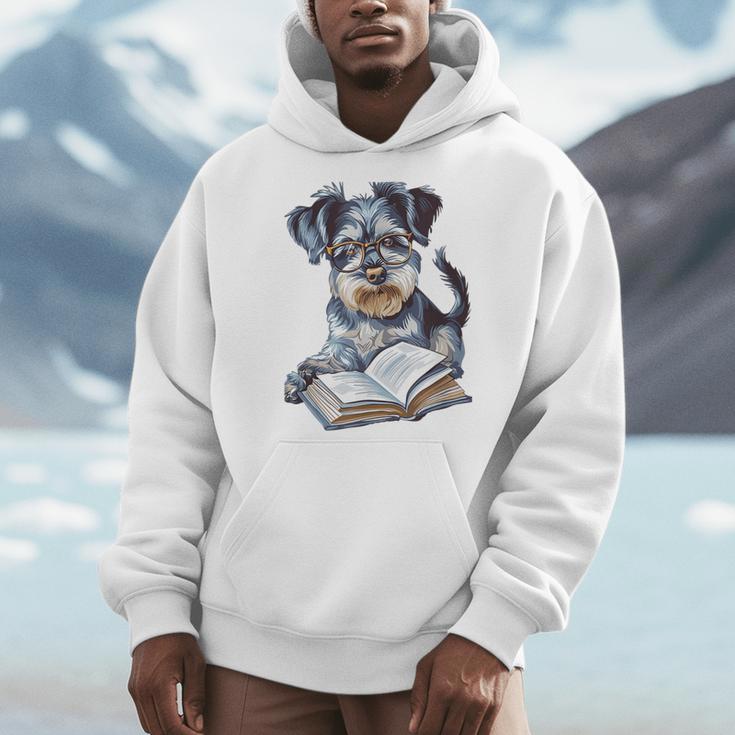 Nerdy Schnauzer Dog Book Lover Glasses Cute Pet For Men Women Kids Men Hoodie Nerdy Schnauzer Dog Book Lover Glasses Cute Pet For Men Women Kids Men Hoodie