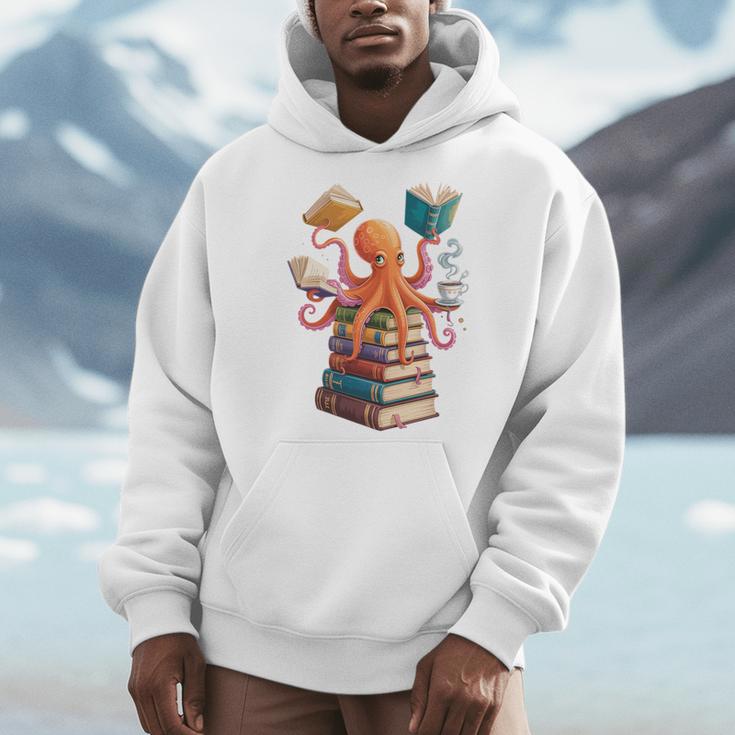 Octopus Book Reading Book Reader Ocean Octopus Premium Tri-Blend Men Hoodie Octopus Book Reading Book Reader Ocean Octopus Premium Tri-Blend Men Hoodie