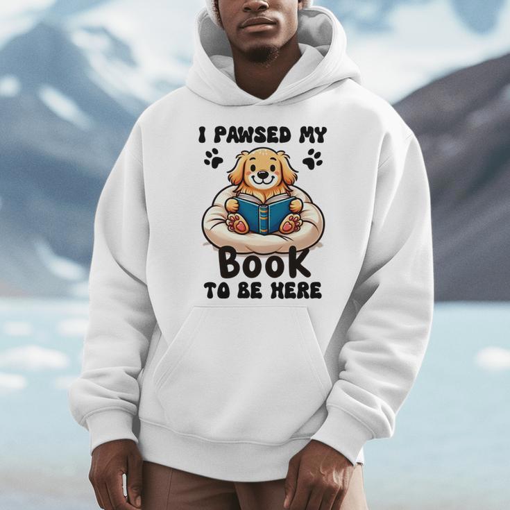You Pawsed Here Dog Books Lovers I Paused My Book To Be Here Premium Tri-Blend Men Hoodie You Pawsed Here Dog Books Lovers I Paused My Book To Be Here Premium Tri-Blend Men Hoodie