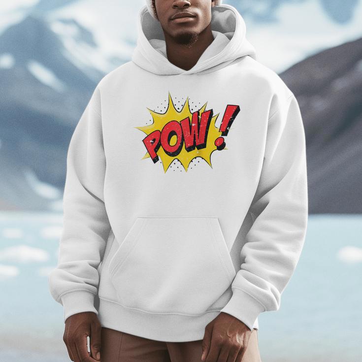 POW Comic Book Cartoon Pop Art Raglan Baseball Tee Men Hoodie