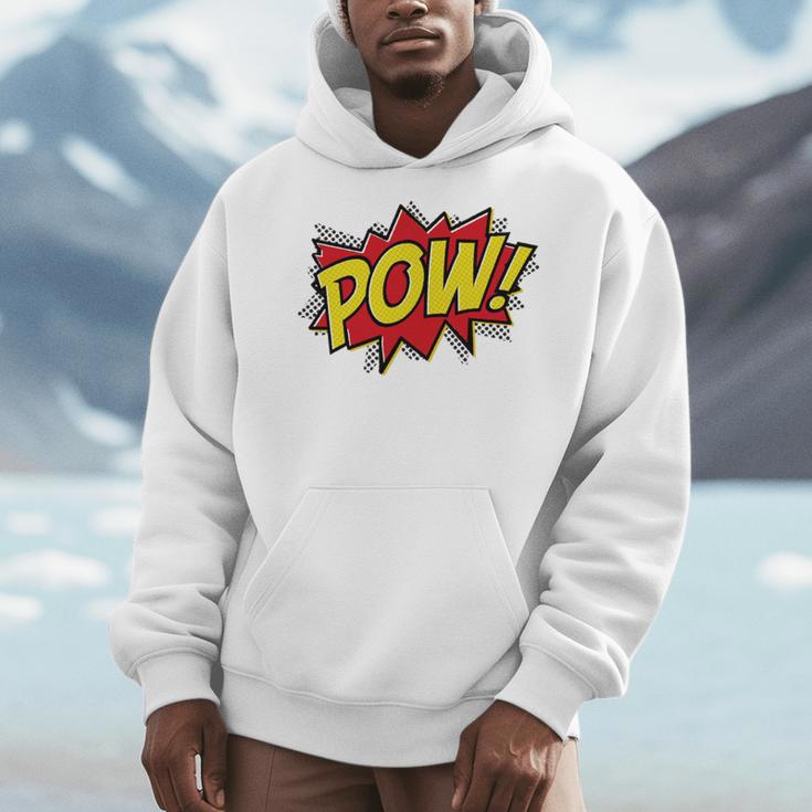 POW Comic Book Font Action Hero BAM BANG BOOM POW Men Hoodie POW Comic Book Font Action Hero BAM BANG BOOM POW Men Hoodie