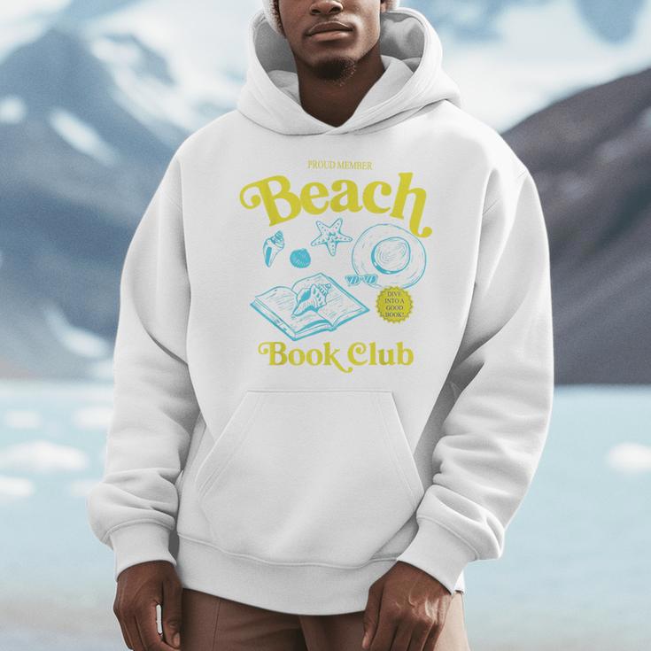 Proud Member Beach Book Club Retro Vintage Summer Bookish Men Hoodie