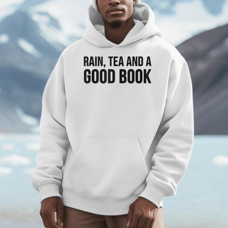 Rain Tea And A Good Book Reading Lover Men Hoodie