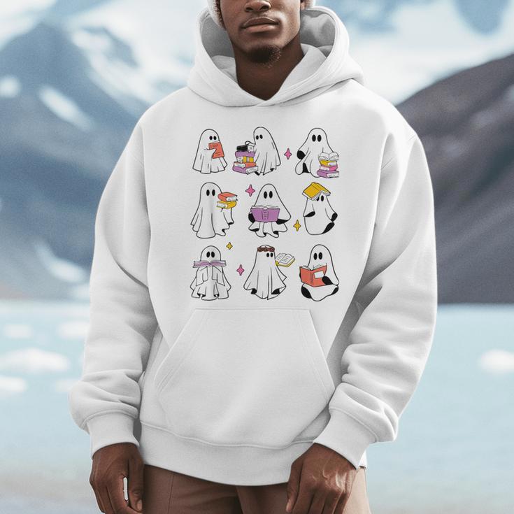 Read More Books Booooks Halloween Boooks Ghost Boo Teacher Men Women Kids Men Hoodie