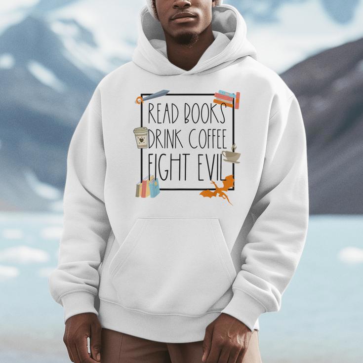 Read Books Drink Coffee Fight Evil Reading Book Lover Men Hoodie Read Books Drink Coffee Fight Evil Reading Book Lover Men Hoodie