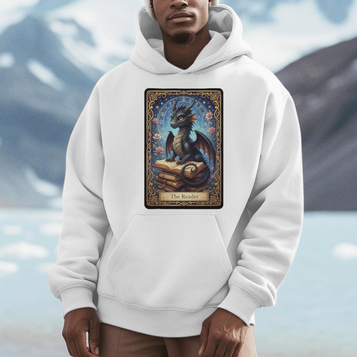 The Reader Dragon Fantasy Book Lover Tarot Card Premium Tri-Blend Men Hoodie