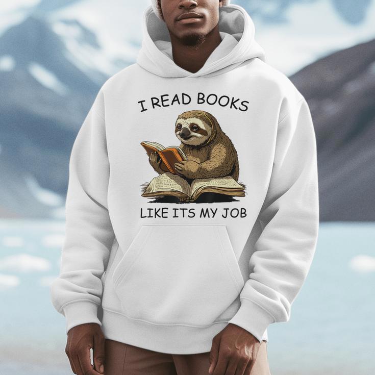 Reading I Read Books Like Its My JobSloth Animal Men Hoodie