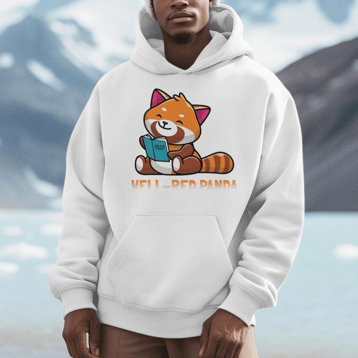 Well Red Panda Shirt Bookworm Reading Books Panda Men Hoodie