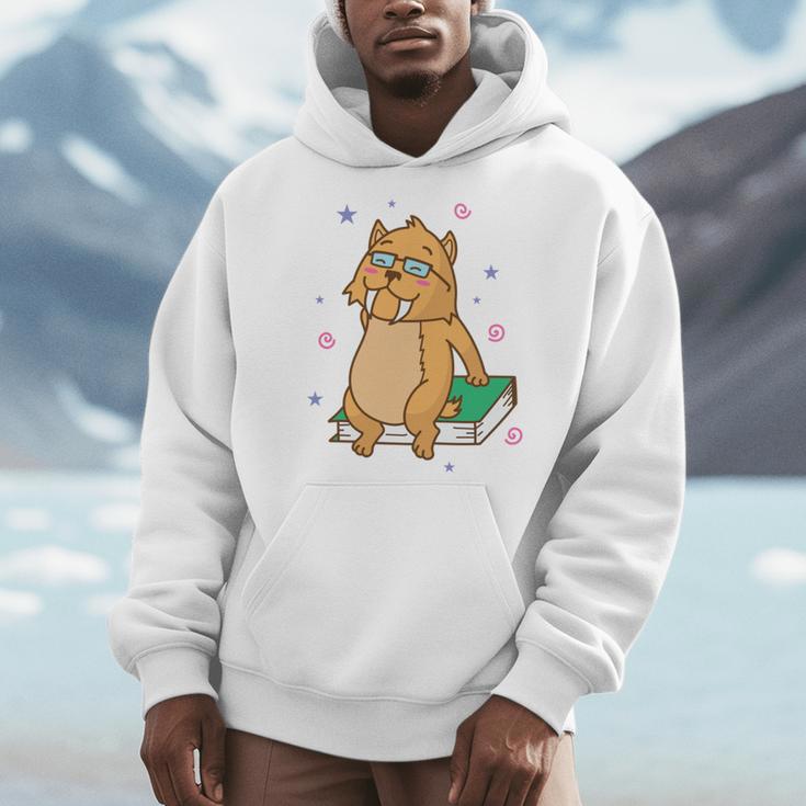 Sabre-Toothed Tiger Loves Books Wildcat Men Hoodie Sabre-Toothed Tiger Loves Books Wildcat Men Hoodie