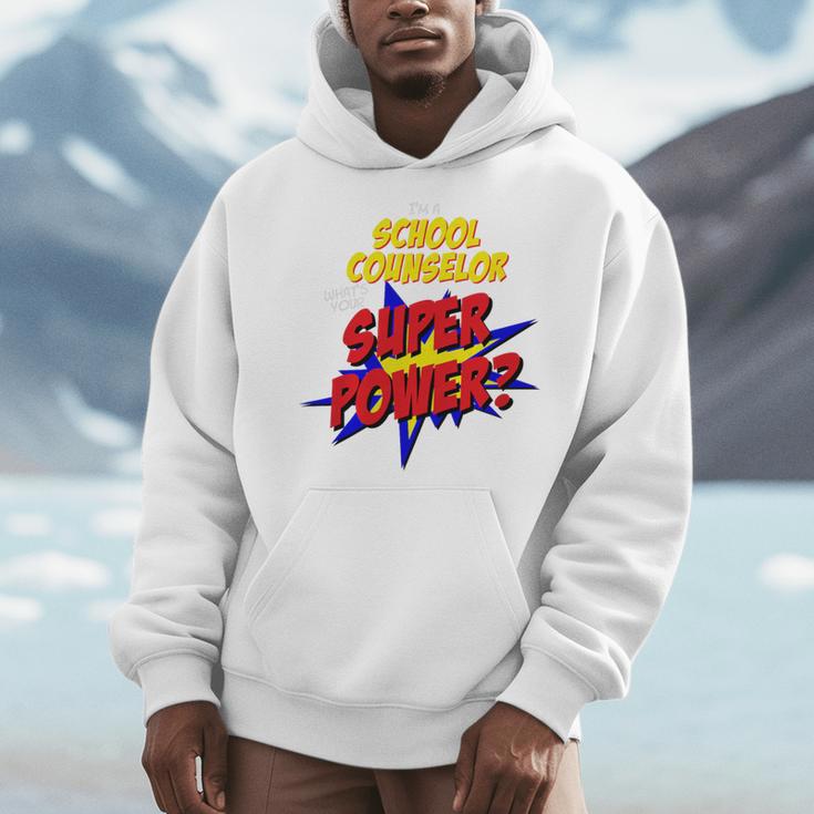 School Counselor Teacher Superhero Superpower Comic Book Premium Tri-Blend Men Hoodie