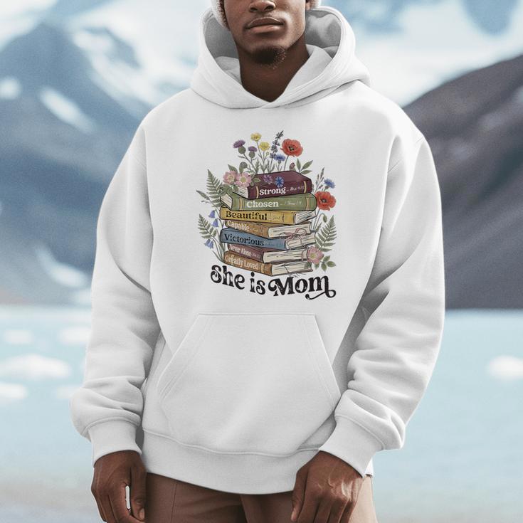 She Is Mom Christian Bible Mama Book Reading Men Hoodie