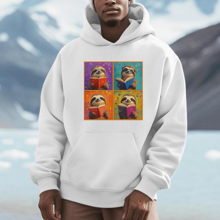Sloth Love Reading And Sloths Child Book Lover Premium Tri-Blend Men Hoodie